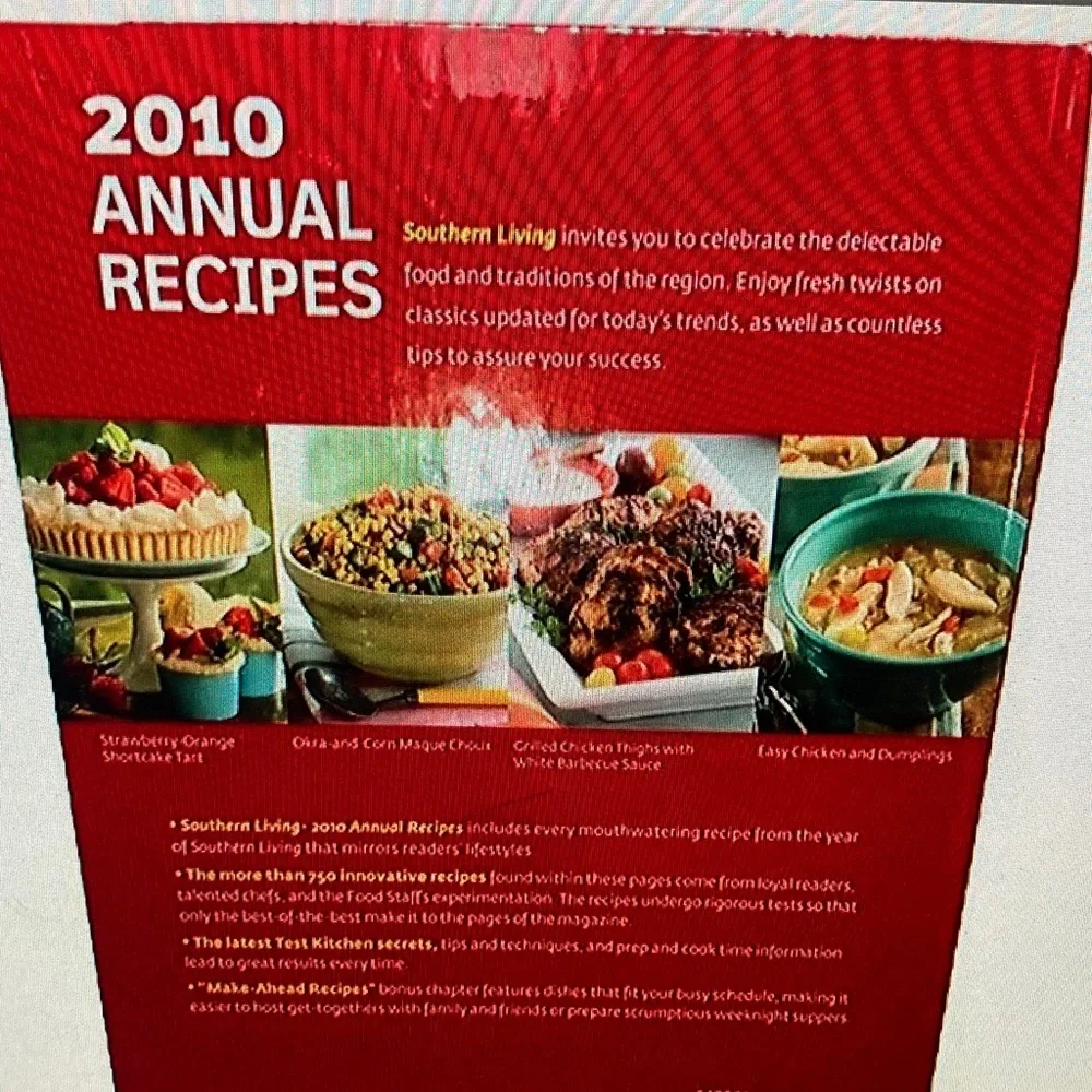 Southern Living 2010 Annual Recipes Cookbook - Festive Red and White